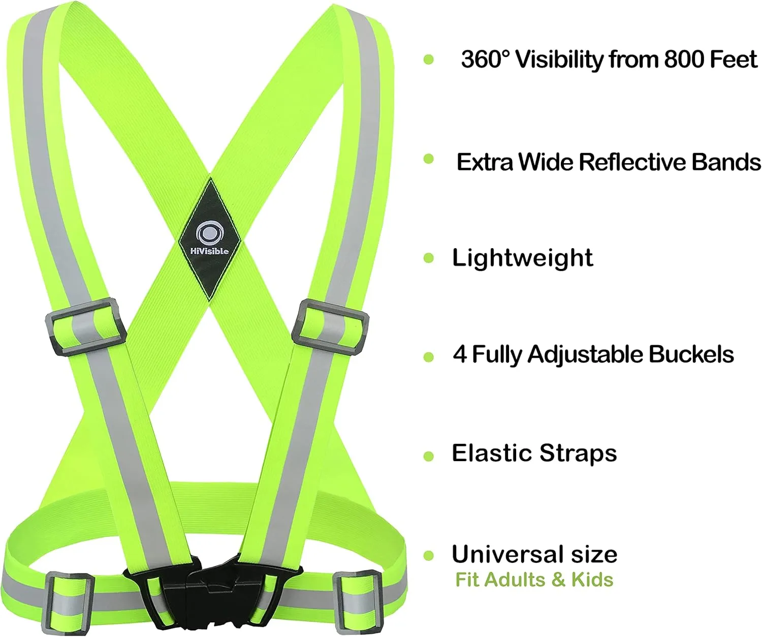 Safety Straps Reflective Vest for Running Hi Vis Suspenders Reflective for Men Women Safety Vests Strap Fully Adjustable
