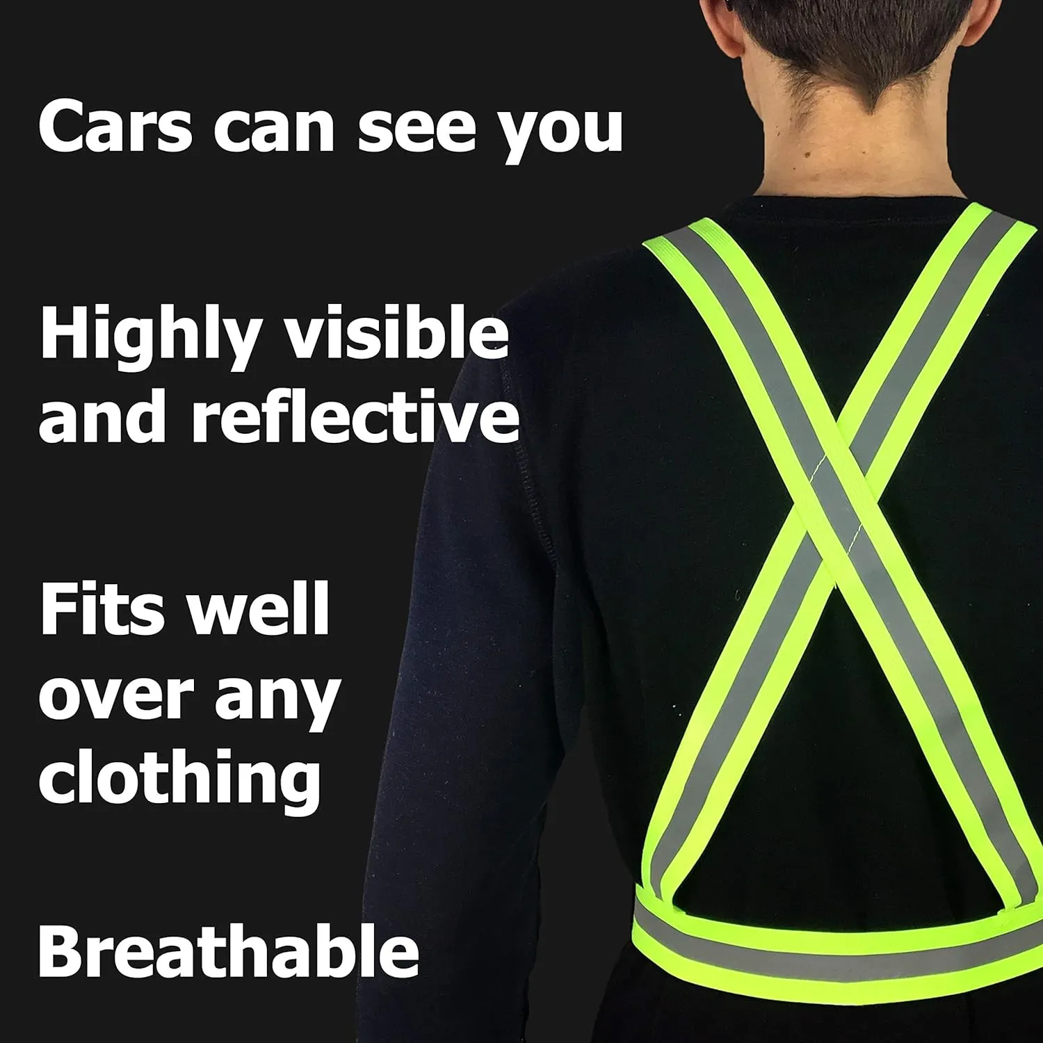 Safety Straps Reflective Vest for Running Hi Vis Suspenders Reflective for Men Women Safety Vests Strap Fully Adjustable