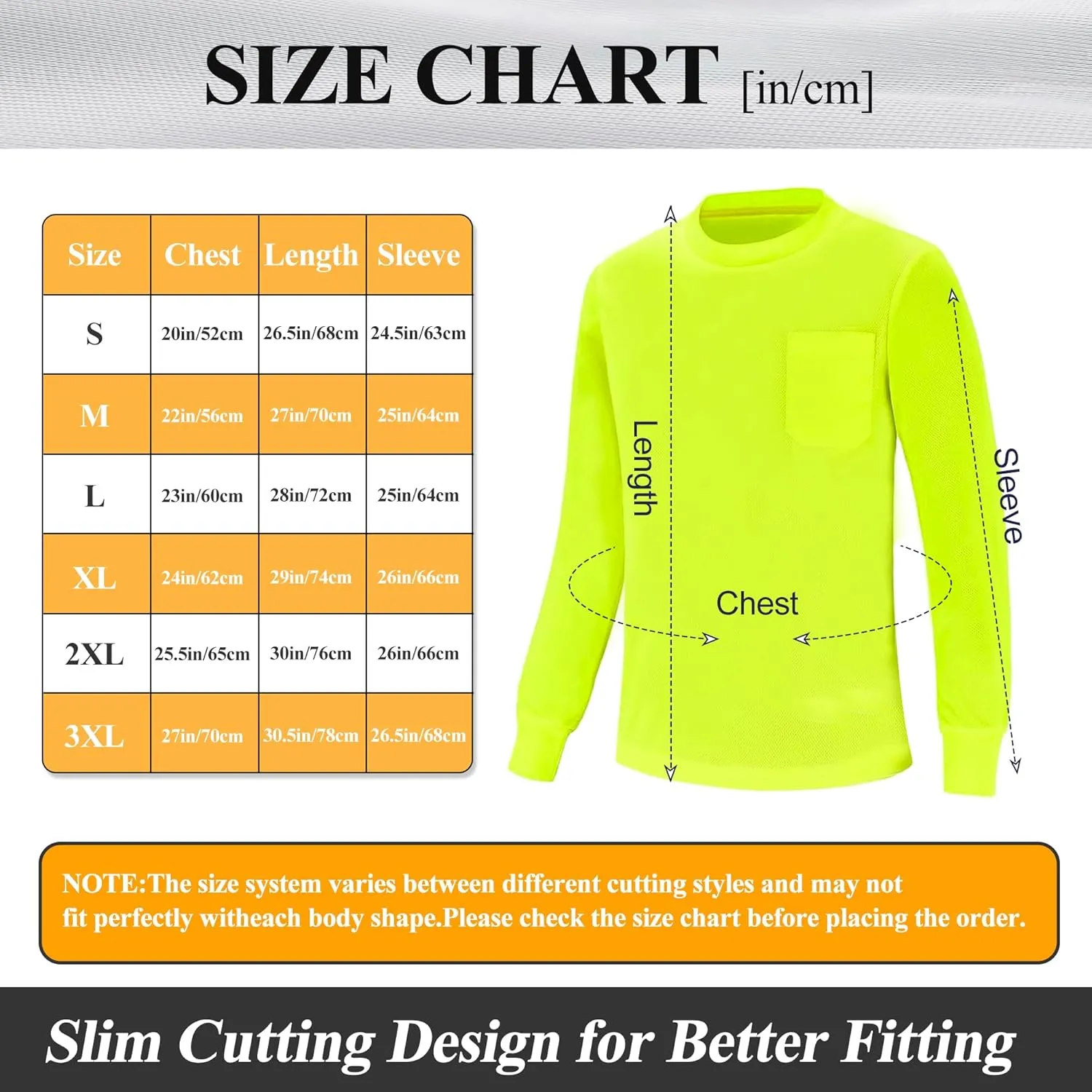 Safety T Shirts High Visibility Hi Vis Long Sleeve Performance Athletic T-Shirts Multipack