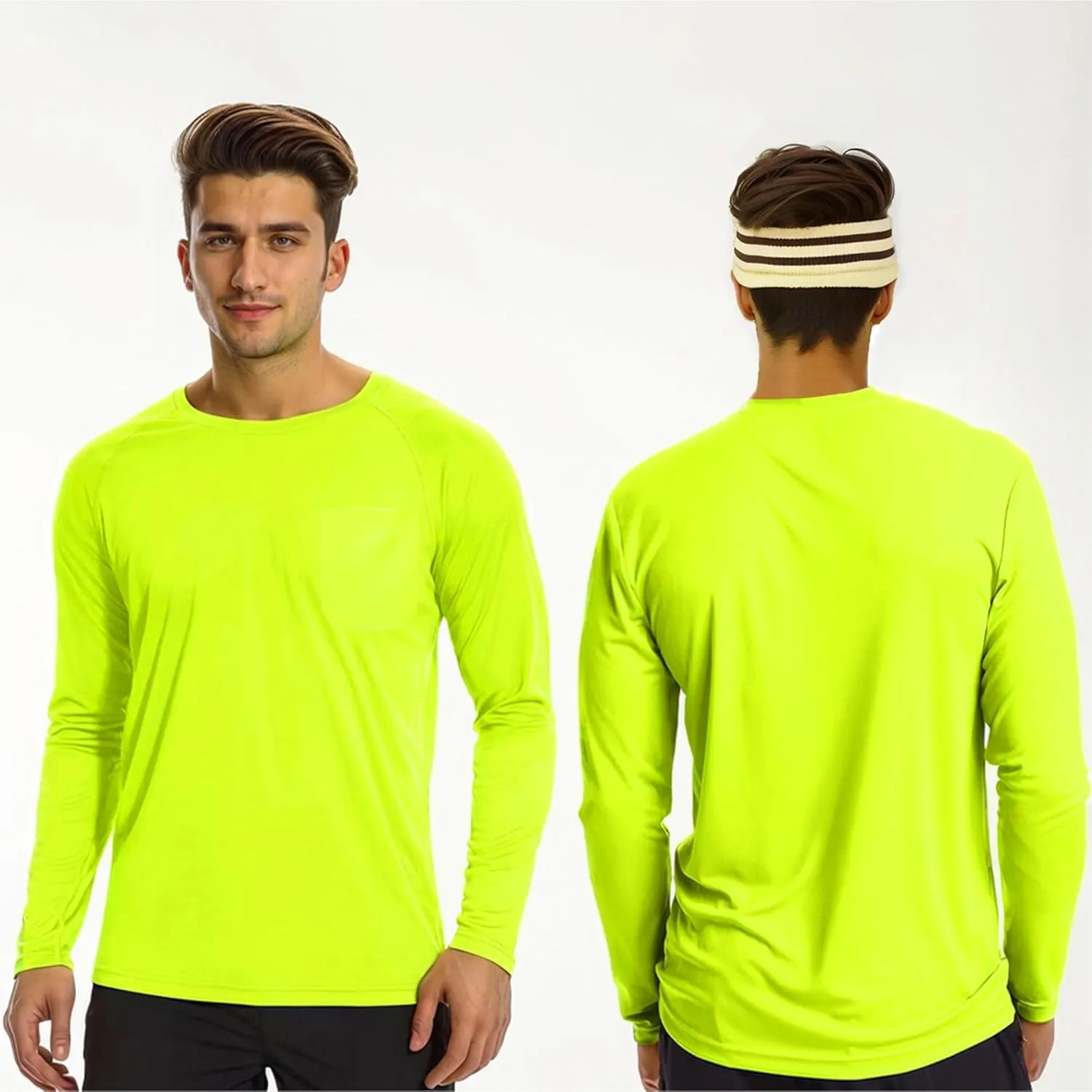 Safety T Shirts High Visibility Hi Vis Long Sleeve Performance Athletic T-Shirts Multipack