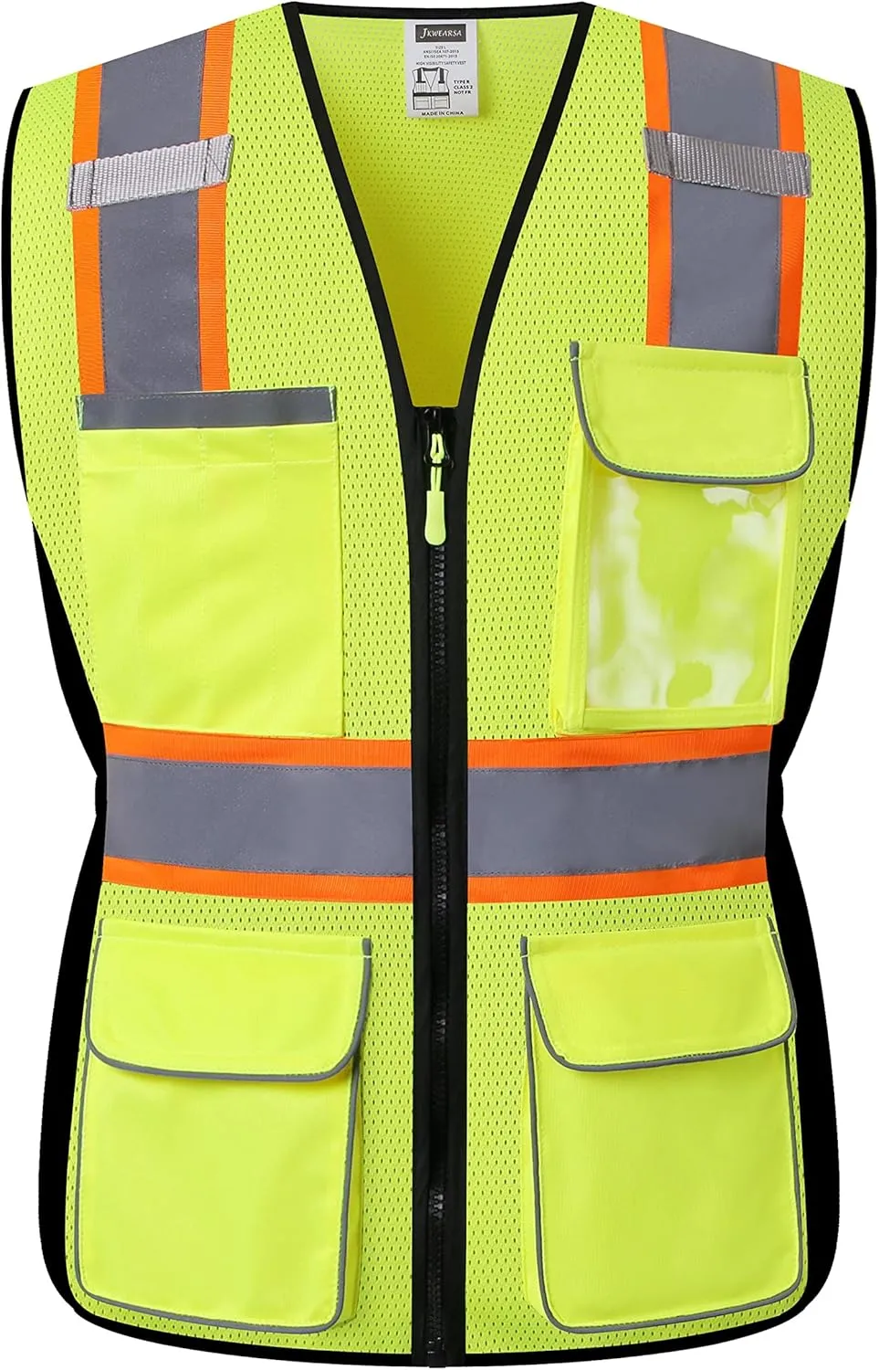 Safety Vest For Women,High Visibility Reflective Vest With Multi Pockets And Zipper,Work Vest For Lady