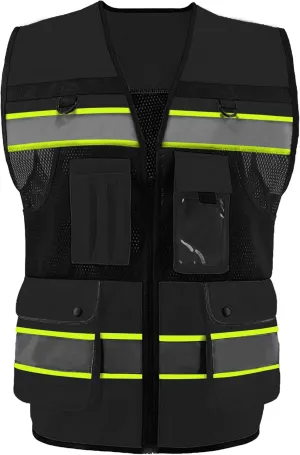 Safety Vest High Visibility Reflective Construction Vest