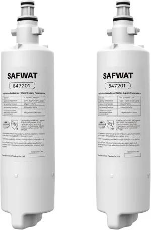 SAFWAT 847201 Replacement for Fisher & Paykel 847201 Refrigerator Water Filter (2 Pack)
