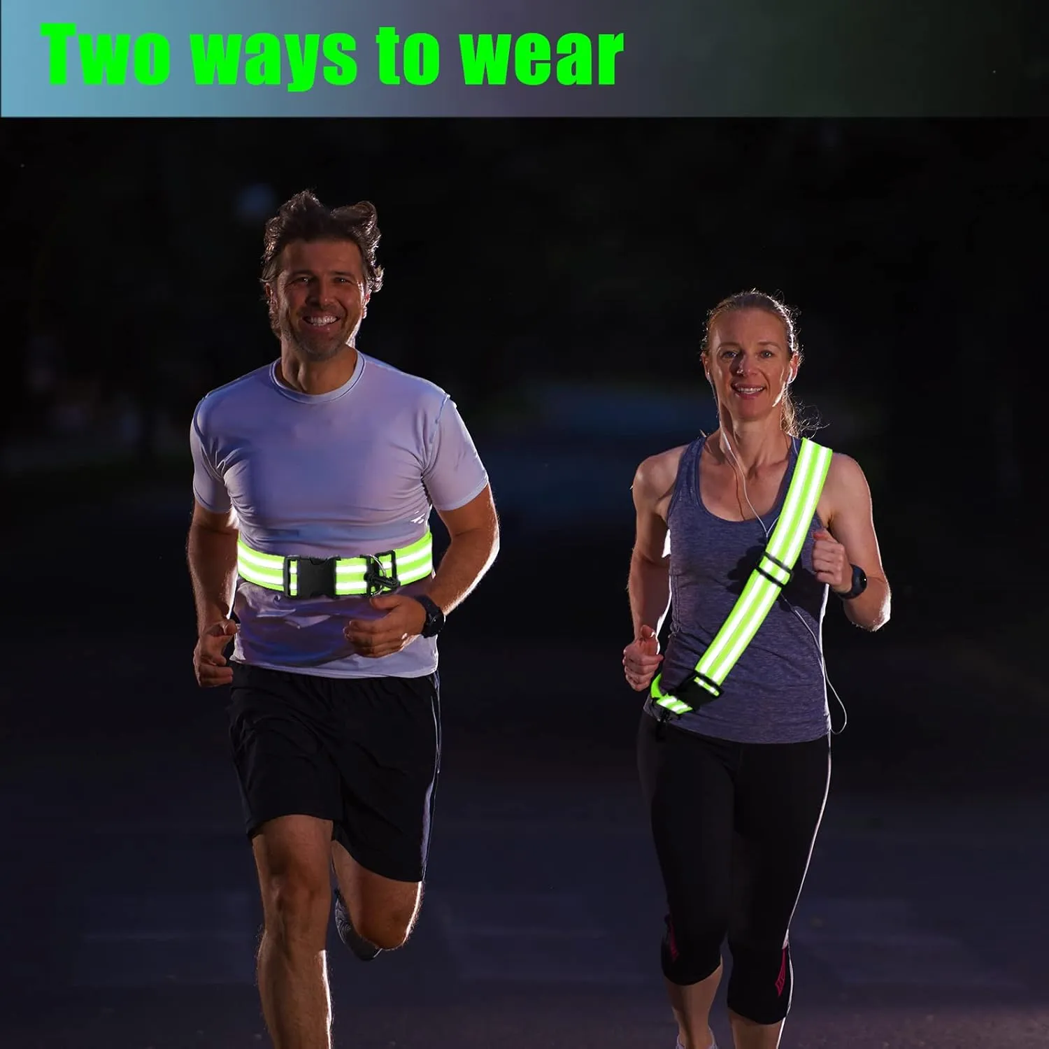 Saintrygo Reflective Sash Running Gear High Visibility Safety Reflective Jacket Adjustable Sash for Walking Cycling at Night