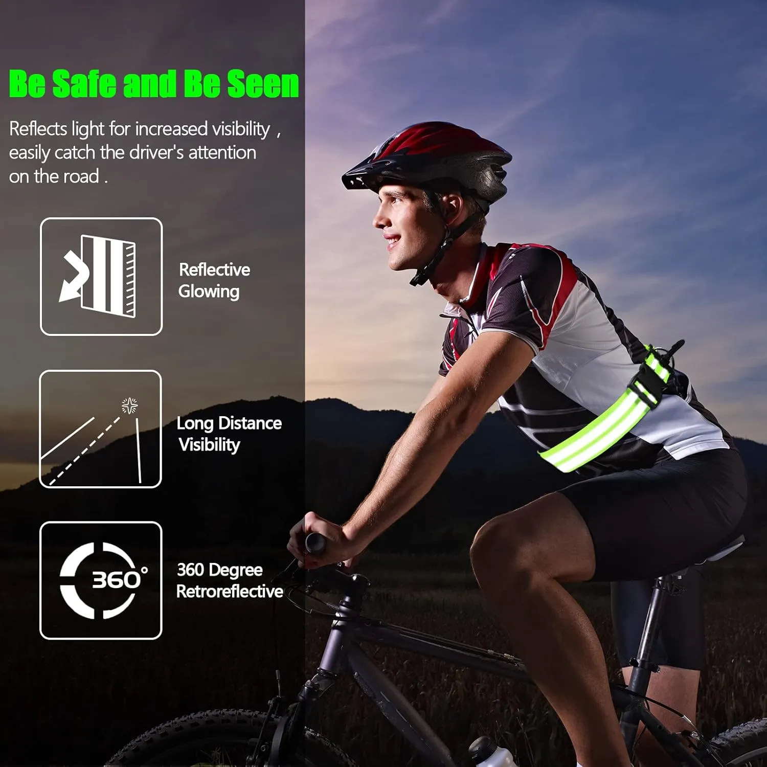Saintrygo Reflective Sash Running Gear High Visibility Safety Reflective Jacket Adjustable Sash for Walking Cycling at Night
