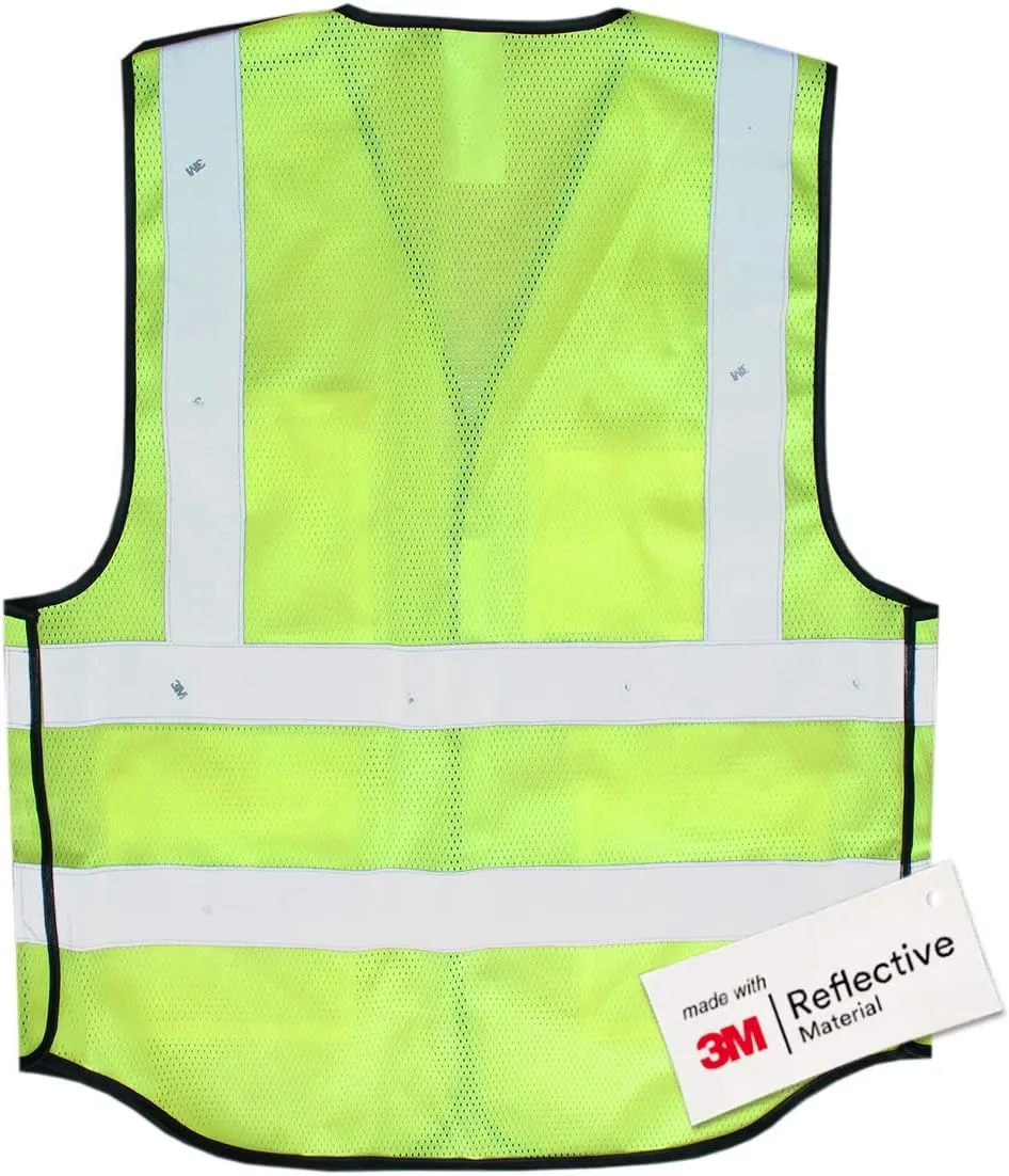 Salzmann Multi-Pocket Safety Vest - High Visibility 5-Point-Breakaway Vest - Made with 3M Reflective Material
