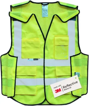 Salzmann Multi-Pocket Safety Vest - High Visibility 5-Point-Breakaway Vest - Made with 3M Reflective Material