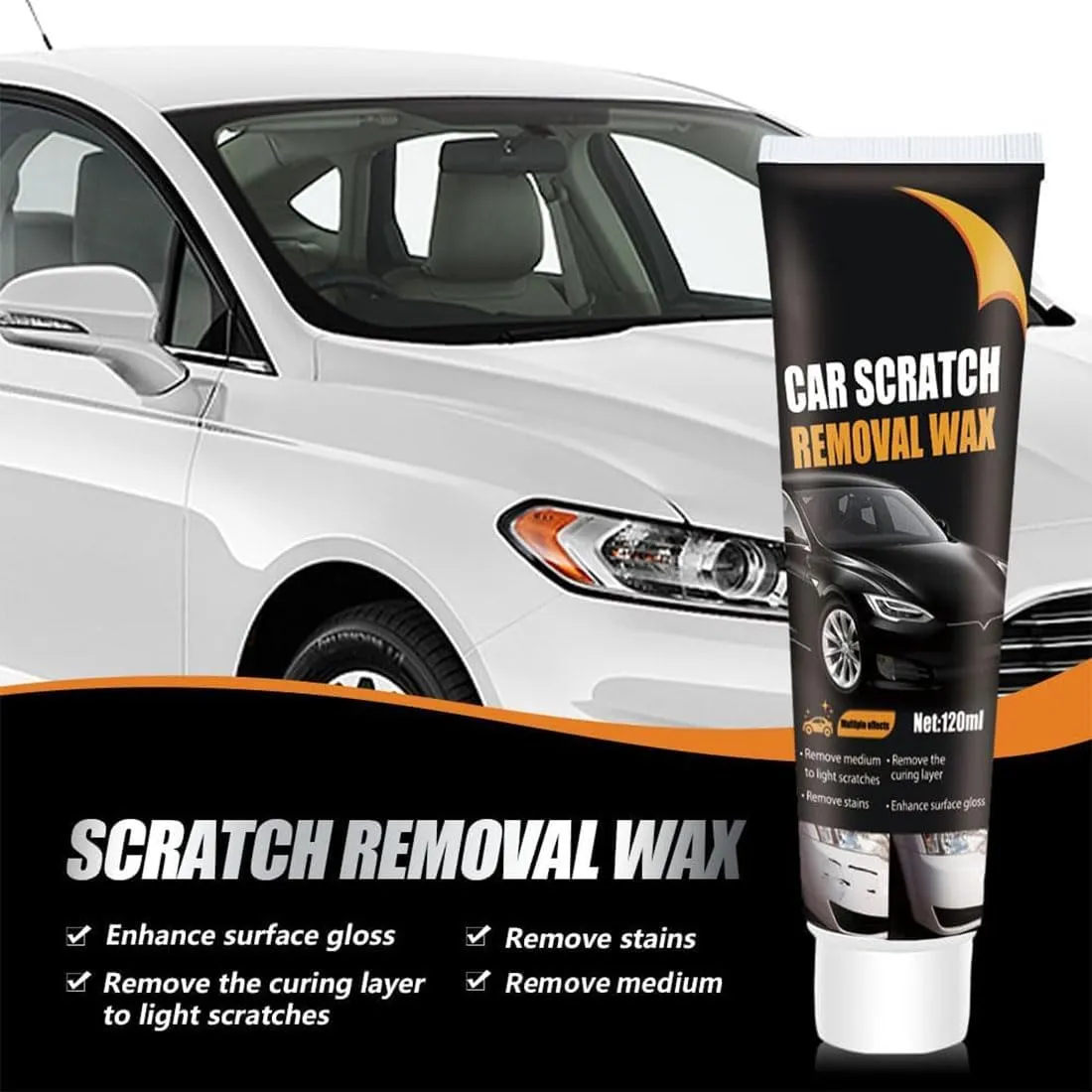 Scratch Repair Wax for Car, 2024 New Formula - Car Scratch Repair Paste, Nano Sparkle Cloth Car Scratch Remover, Car Scratch Remover For Deep Scratches (2Pcs)