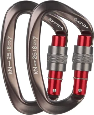 Screwgate Locking Carabiner Clip - Professional Rock Climbing Carabiner Screw Lock,Heavy Duty Carabiners for Climbing,Mountaineer,Hammock,Camping,Outdoor Equipment
