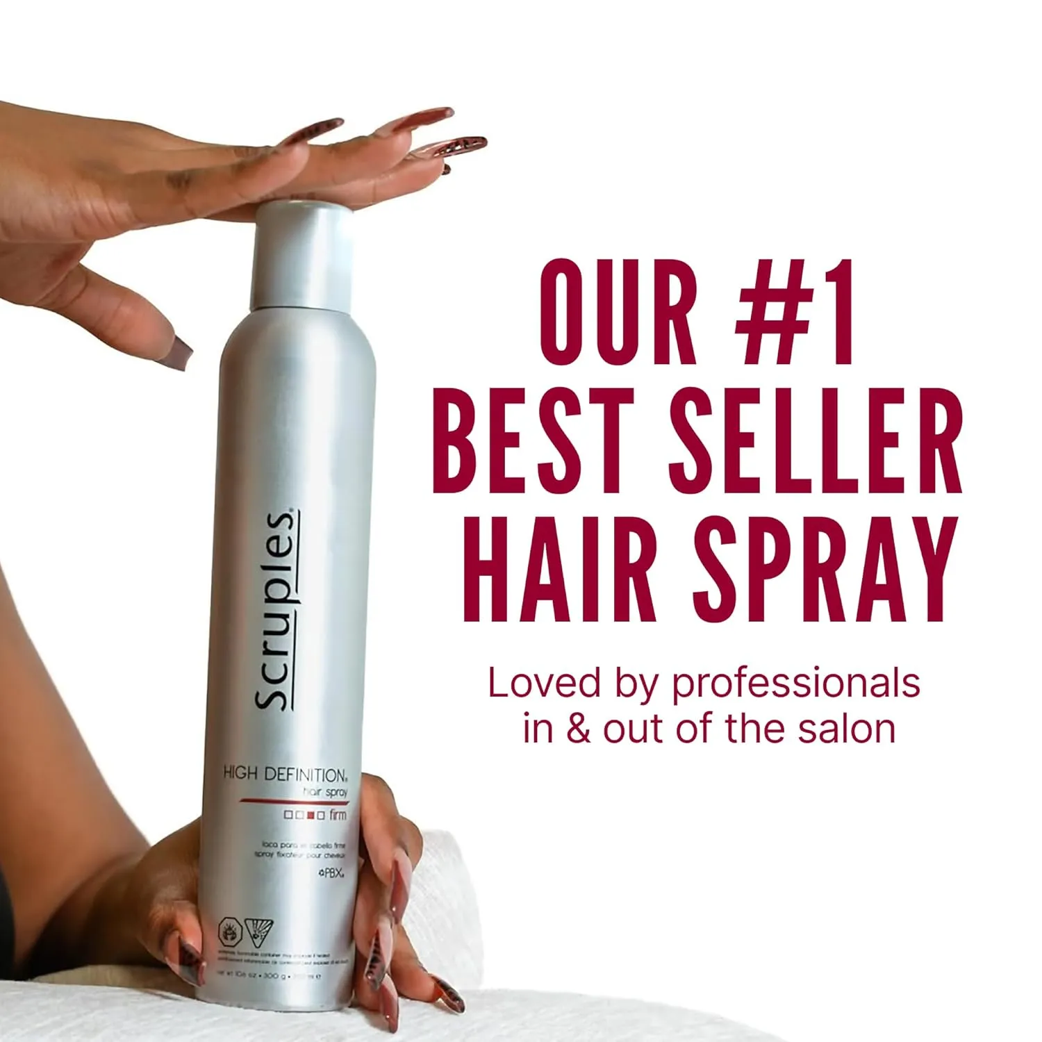 Scruples High Definition Hair Spray - Volumizing Hairspray with Extra Hold & Shine - For All Hair Types - Volumizing Spray is Humidity Resistant, Smoothing, & Non-Sticky (10.6 oz)