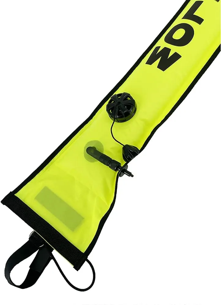 Scuba Diving Inflatable Safety Surface Marker Buoy, Heavy Lead at The Bottom, Reflective Strips on The top