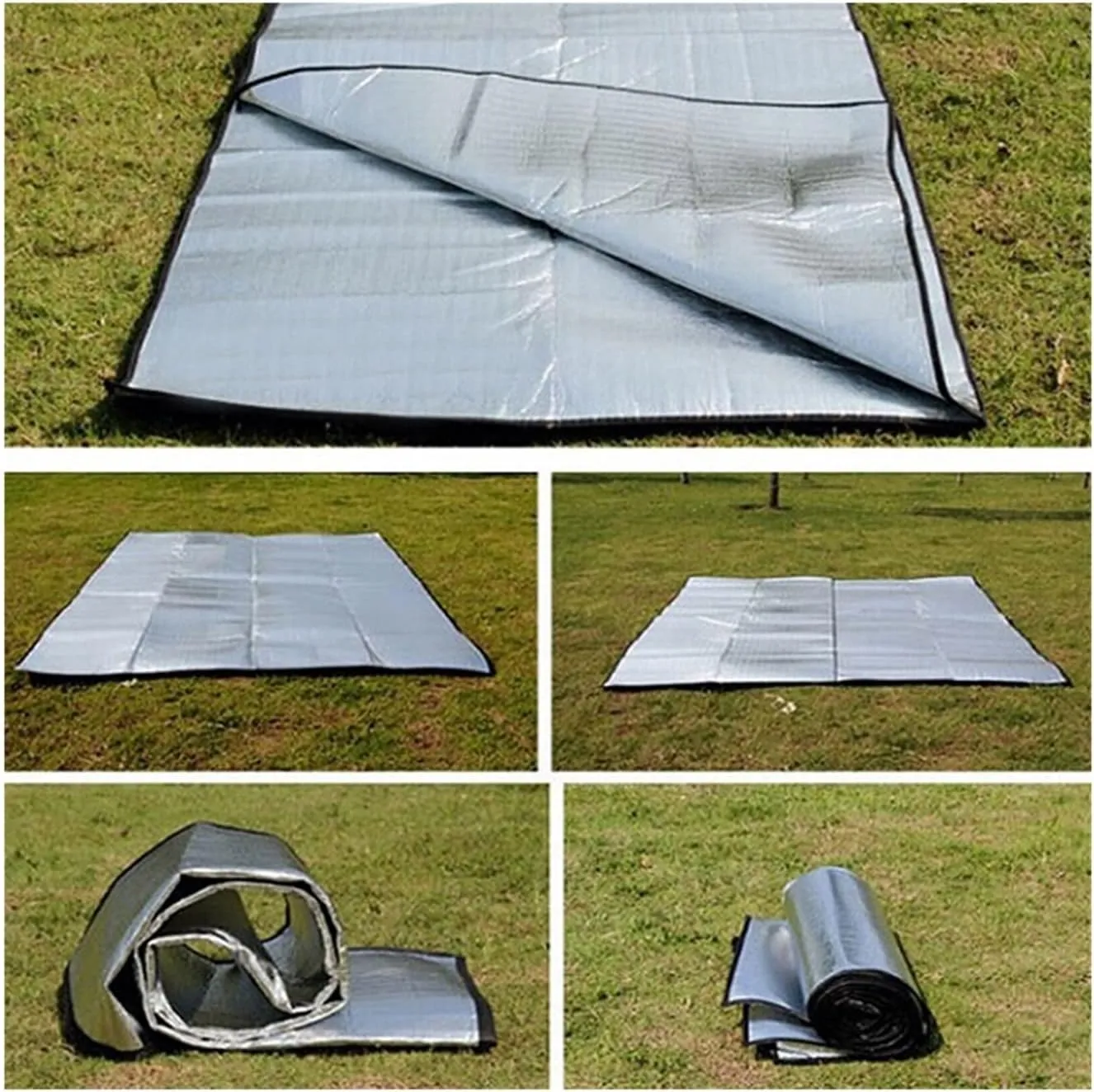 SEALFO Ultralight Camping Mat Picnic Blanket Beach Mattress Sleeping Pad Aluminum Foil EVA Foam Mat Outdoor Tent (Color : 200 x 100cm, Size : A)