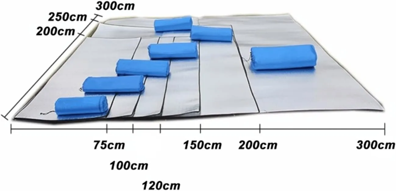 SEALFO Ultralight Camping Mat Picnic Blanket Beach Mattress Sleeping Pad Aluminum Foil EVA Foam Mat Outdoor Tent (Color : 200 x 100cm, Size : A)