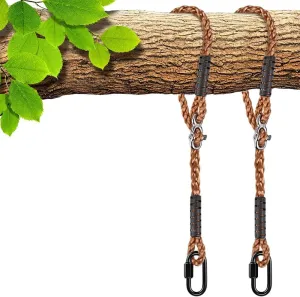 SELEWARE Tree Swing Ropes Hammock Chair Straps Hanging Kit, Length Adjustable Nylon Rope Holds to 1000lbs, Perfect for Playground Set, Children Swing, Outdoor Swing Hanging Straps, 2 Pack 80inch