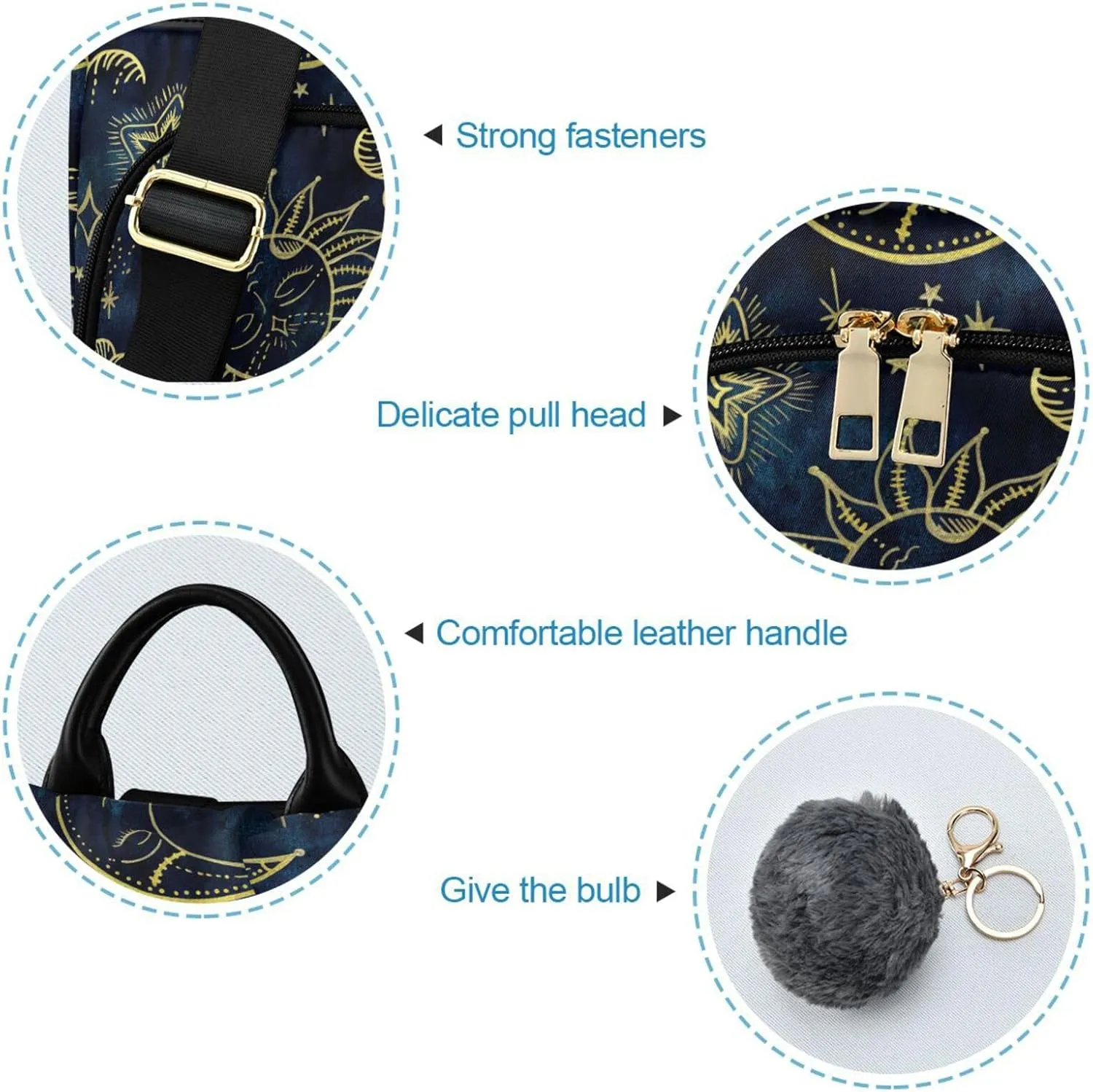 senya Fashion Backpack Purse for Women, Sun Moon Boho Cosmos Astrology Backpack Shoulder Bag for Women
