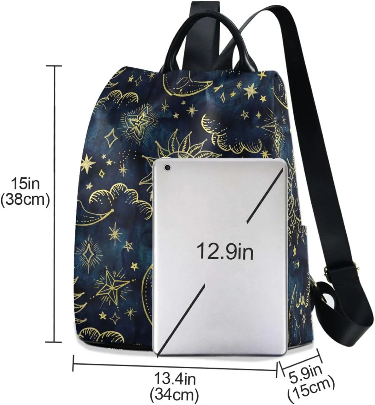 senya Fashion Backpack Purse for Women, Sun Moon Boho Cosmos Astrology Backpack Shoulder Bag for Women