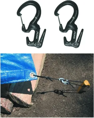 (Set of 2) 150 Lbs Load Large Figure Nine Carbine Carabiner for Rope from 1/8 in. to 3/8 in. Truck Beds SUVs ATVs Camping Tent Tarps