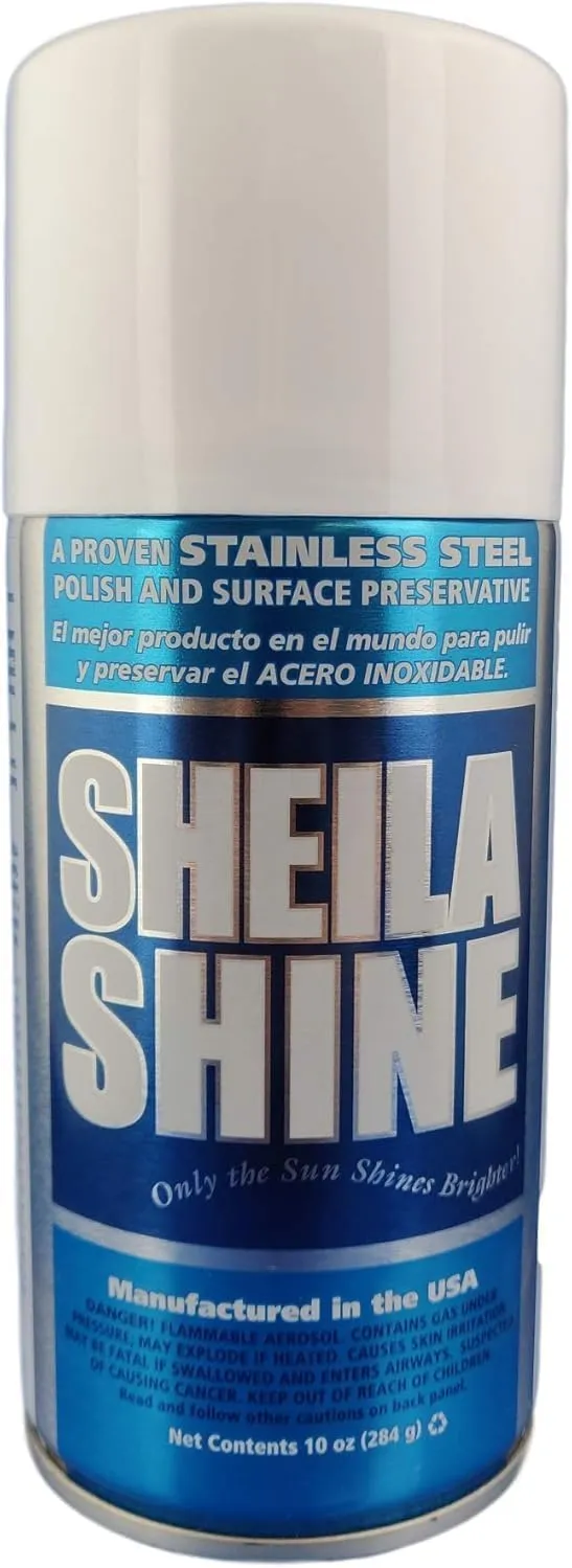 Sheila Shine Pack of 12 x 10 Oz Stainless Steel Polish & Cleaner | 12 x 10 oz Aerosol Spray Can| Protects Appliances from Fingerprints and Grease Marks | Residue & Streak Free