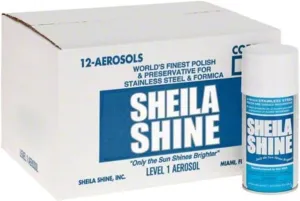 Sheila Shine Pack of 12 x 10 Oz Stainless Steel Polish & Cleaner | 12 x 10 oz Aerosol Spray Can| Protects Appliances from Fingerprints and Grease Marks | Residue & Streak Free