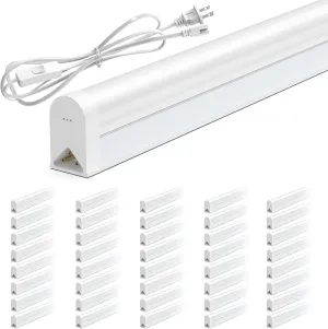 SHINESTAR 40 Pack LED Shop Lights Linkable, 4FT, 6500K Super Bright White, 18W 1800LM, T5 Integrated Single Fixture for Garage, Workshop and Ceiling, Corded Electric with ON/Off Switch