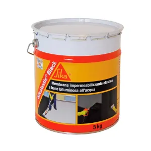 Sika - Sikalastic Black, Nero - Bituminous Waterproofing Membrane - Resistant to Atmospheric Agents and Water Stagnation - 5 kg tin