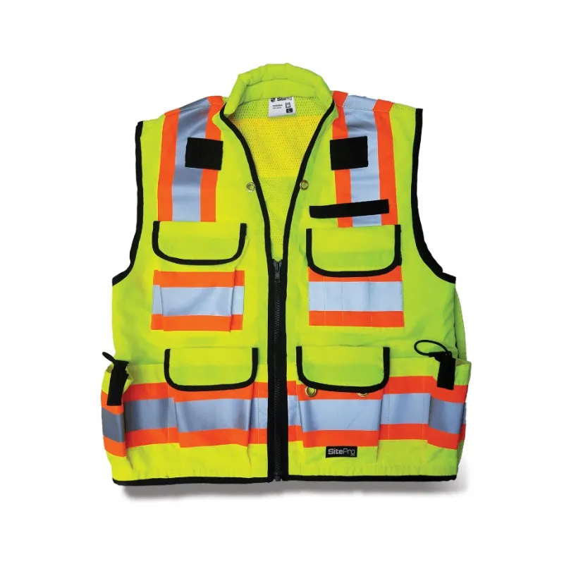 SitePro Flo Lime Surveyors Vest - Large