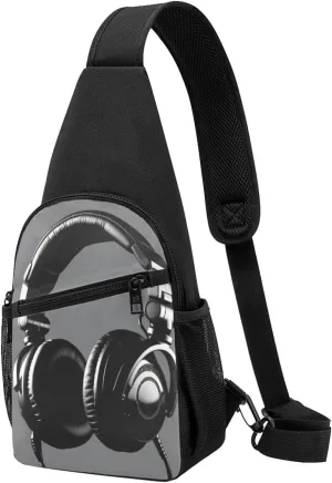 Sling Bag Backpack for Men Women Crossbody Headphones Chest Bag Crossbody Bag for Travel Sport Running
