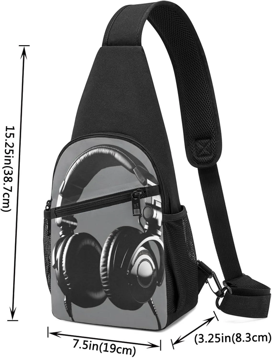 Sling Bag Backpack for Men Women Crossbody Headphones Chest Bag Crossbody Bag for Travel Sport Running