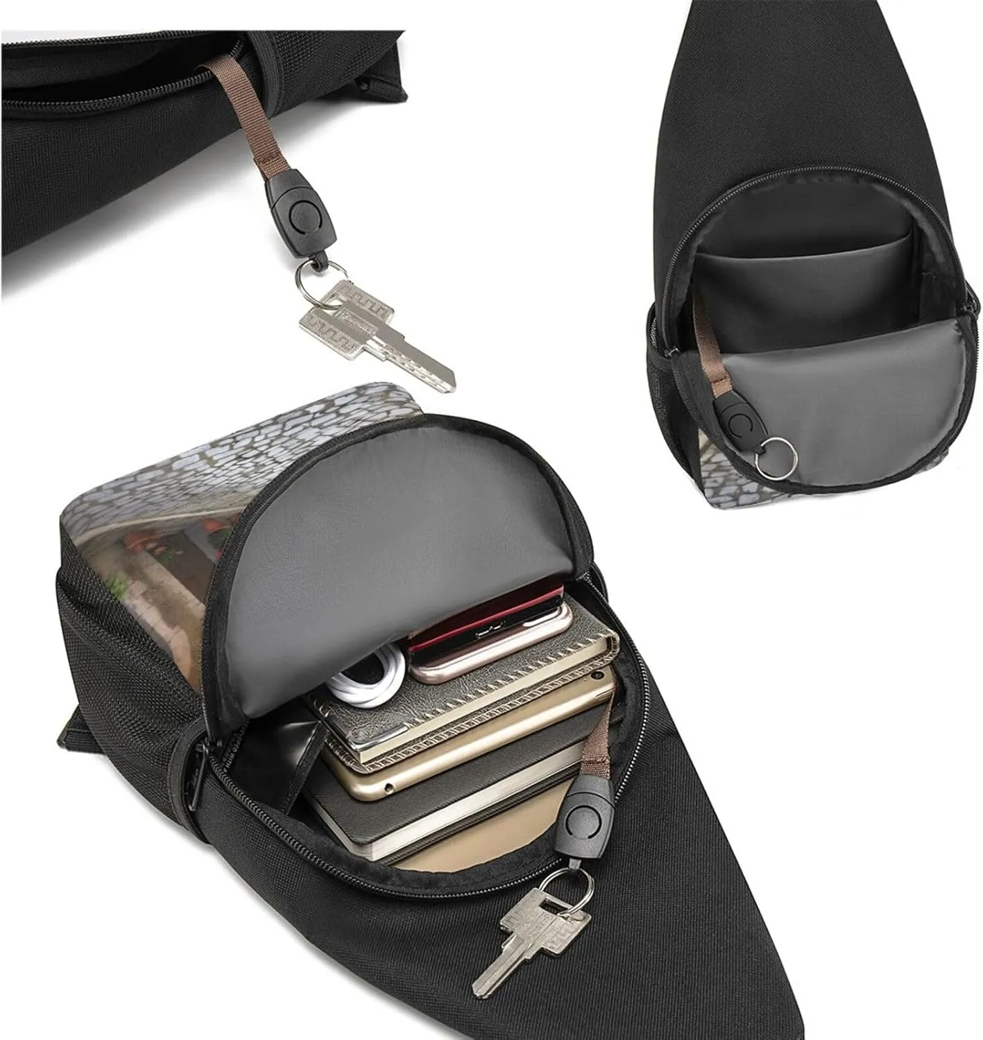 Sling Bag Backpack for Men Women Crossbody Italian Town Street Chest Bag Crossbody Bag for Travel Sport Running