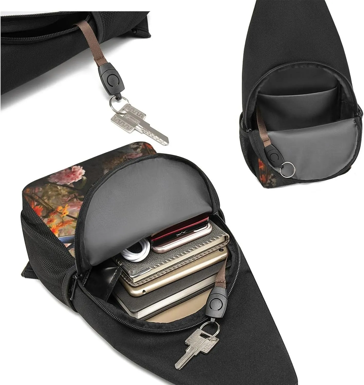 Sling Bag Backpack for Men Women Crossbody Sparrow Birds Sing Chest Bag Crossbody Bag for Travel Sport Running