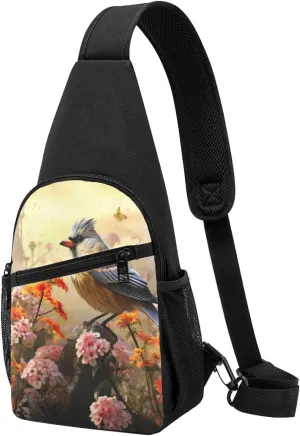 Sling Bag Backpack for Men Women Crossbody Sparrow Birds Sing Chest Bag Crossbody Bag for Travel Sport Running