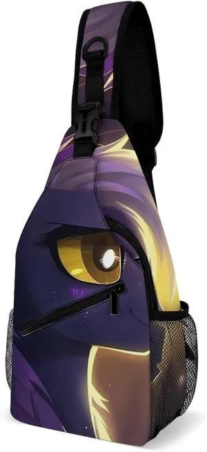 Sling Bag Crossbody Backpack for Men Women Cartoon Purple Pony Chest Bag Crossbody Bag for Travel Sport Running