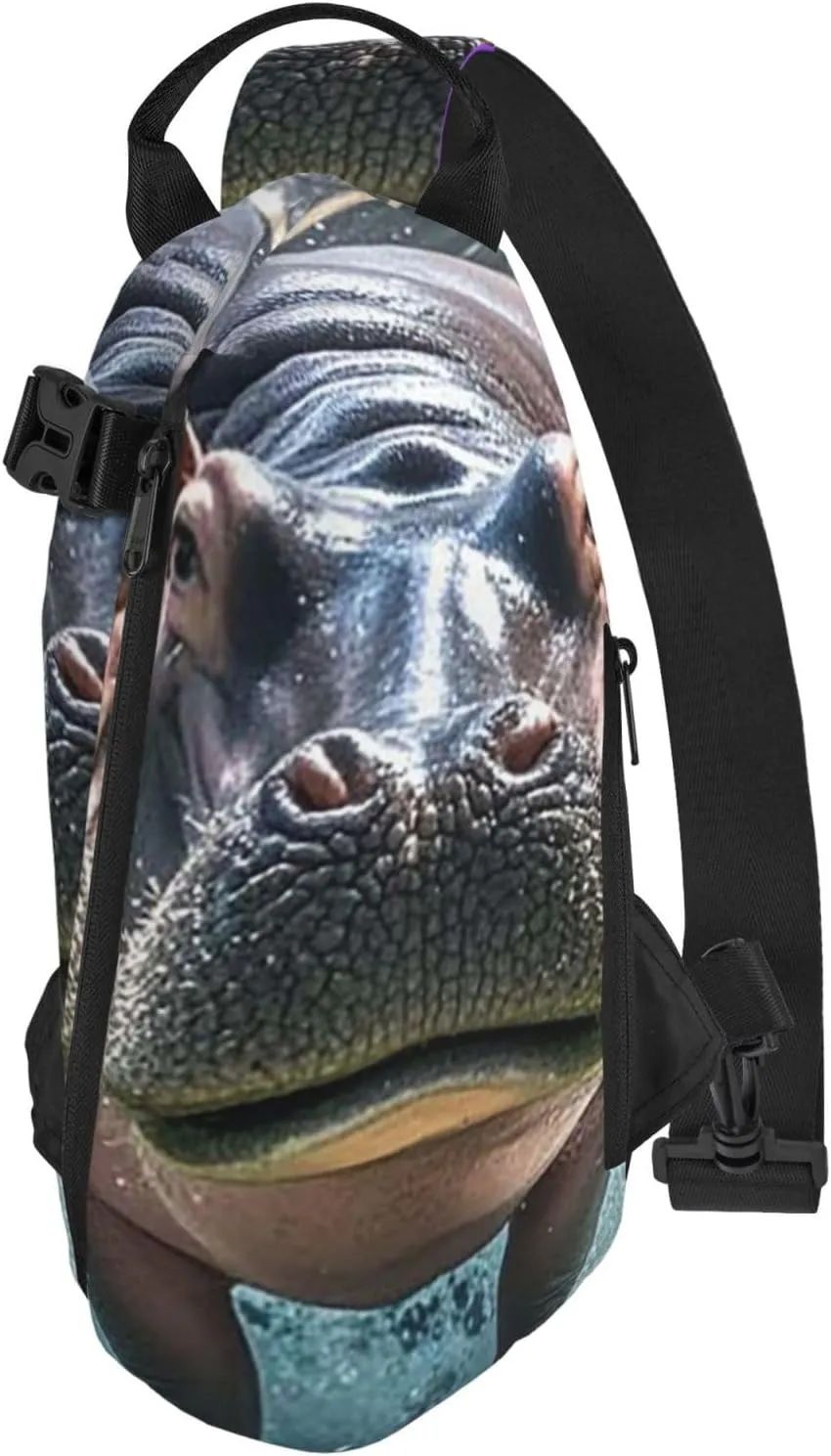 Sling Bag Crossbody Backpack for Men Women Diving Hippo3 Chest Bag Crossbody Bag for Travel Sport Running