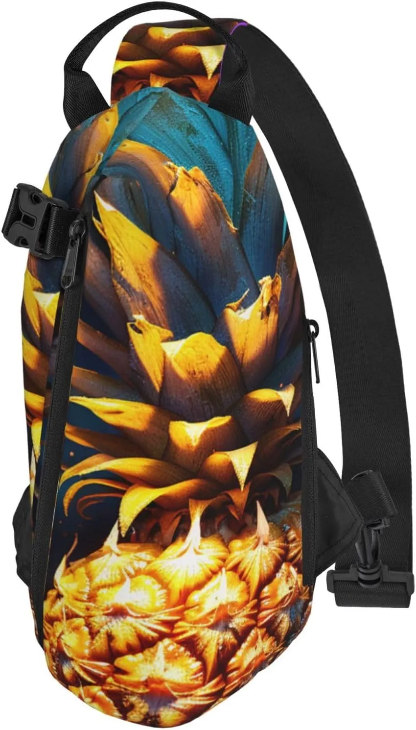 Sling Bag Crossbody Backpack for Men Women Flickering Pineapple Chest Bag Crossbody Bag for Travel Sport Running