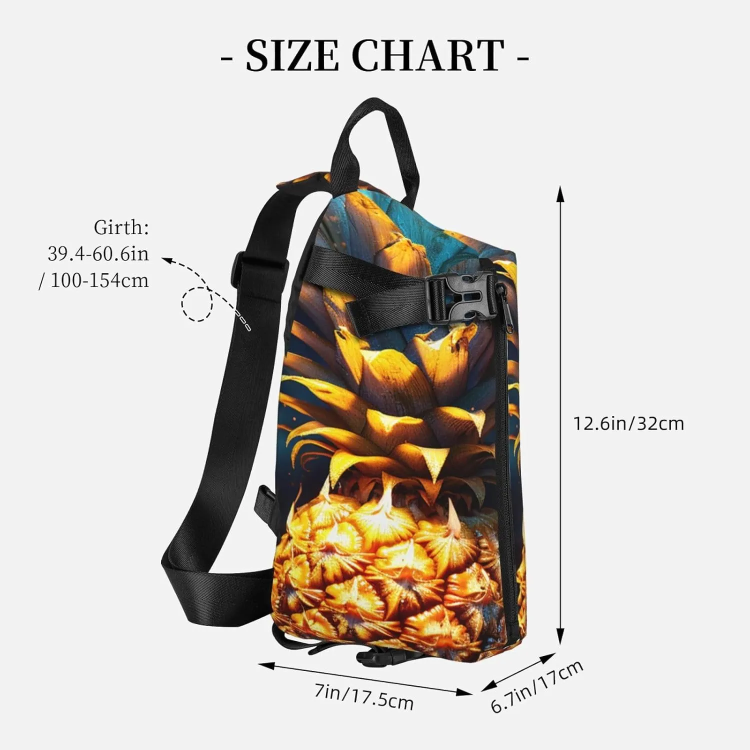 Sling Bag Crossbody Backpack for Men Women Flickering Pineapple Chest Bag Crossbody Bag for Travel Sport Running