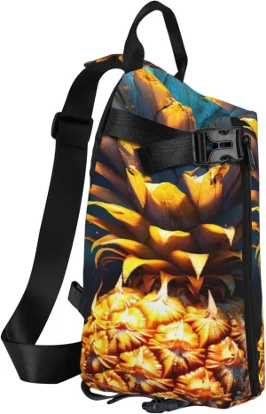 Sling Bag Crossbody Backpack for Men Women Flickering Pineapple Chest Bag Crossbody Bag for Travel Sport Running