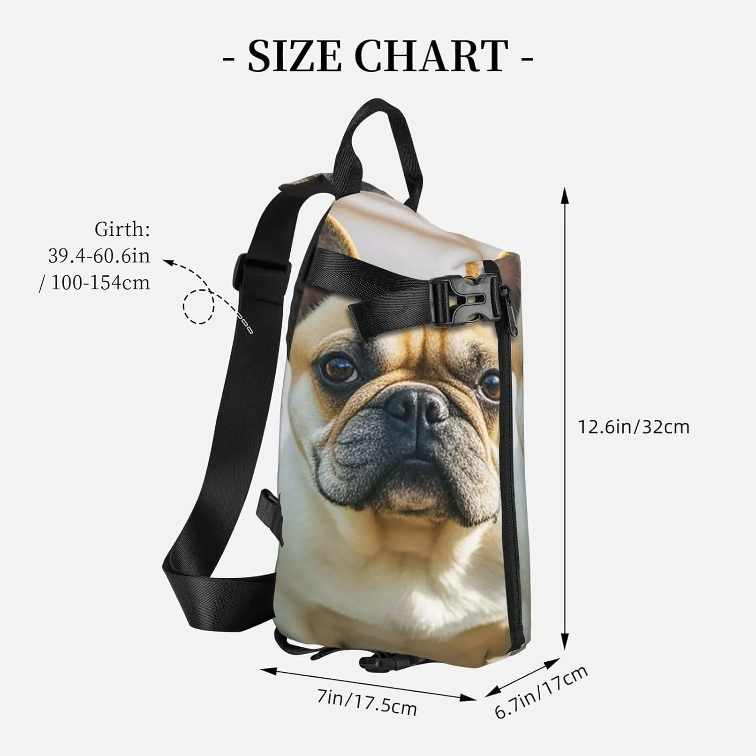 Sling Bag Crossbody Backpack for Men Women French Bulldog Dog Cute Chest Bag Crossbody Bag for Travel Sport Running