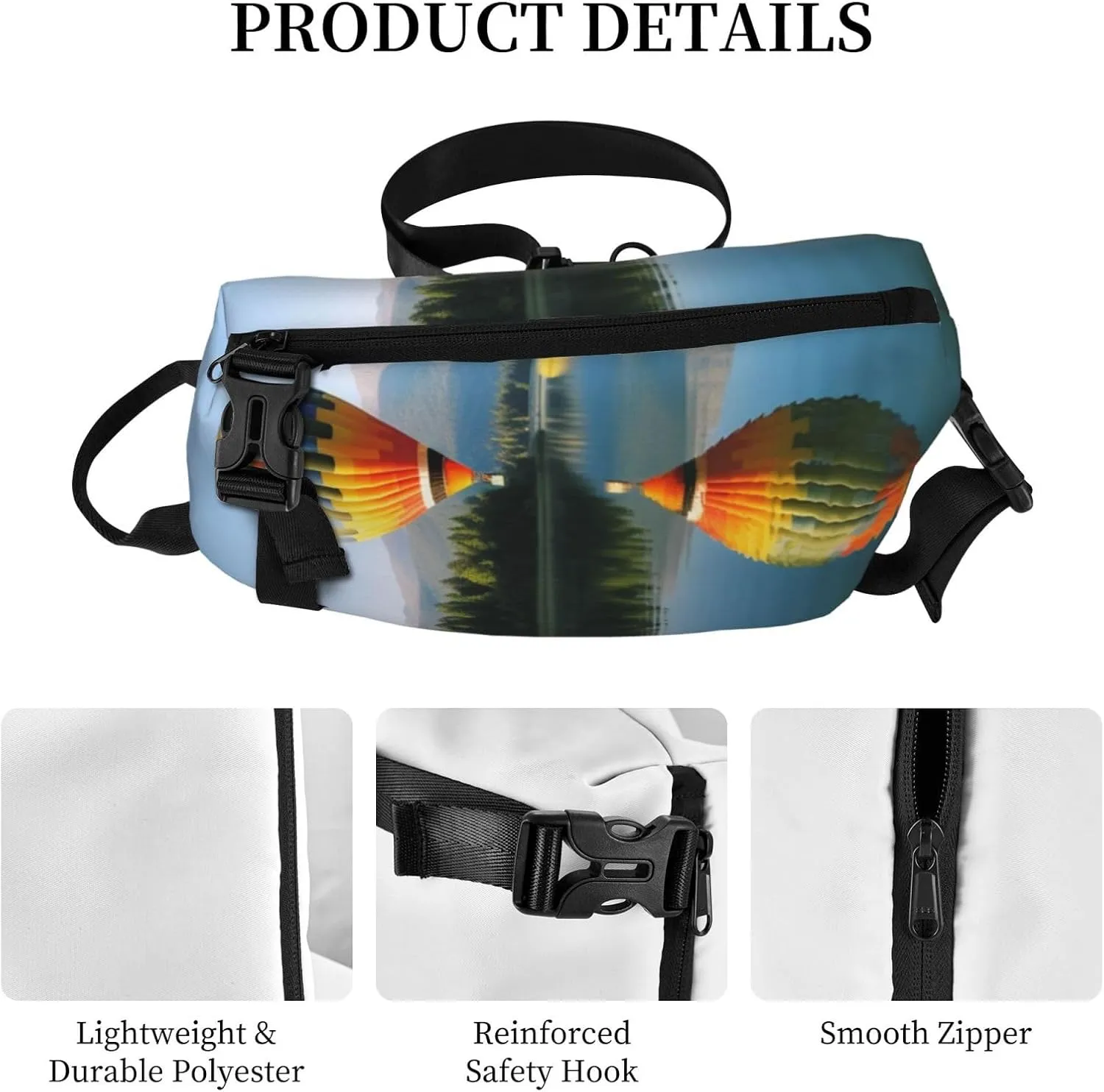 Sling Bag Crossbody Backpack for Men Women Hot Balloon Above Chest Bag Crossbody Bag for Travel Sport Running