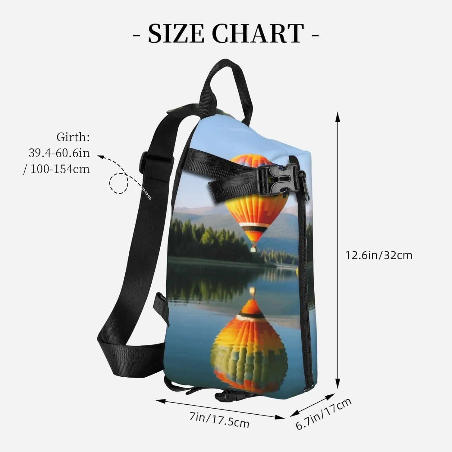 Sling Bag Crossbody Backpack for Men Women Hot Balloon Above Chest Bag Crossbody Bag for Travel Sport Running