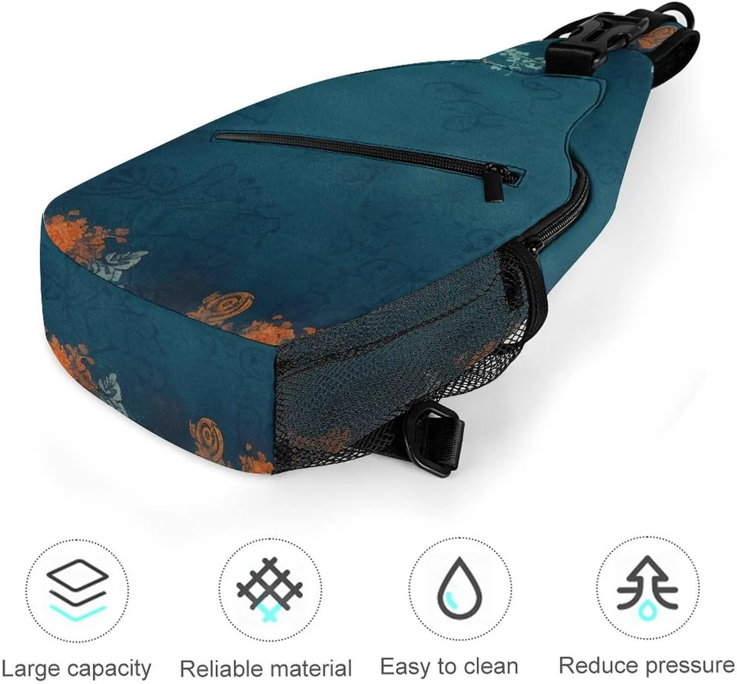 Sling Bag Crossbody Backpack for Men Women Old Keys And Flowers Chest Bag Crossbody Bag for Travel Sport Running