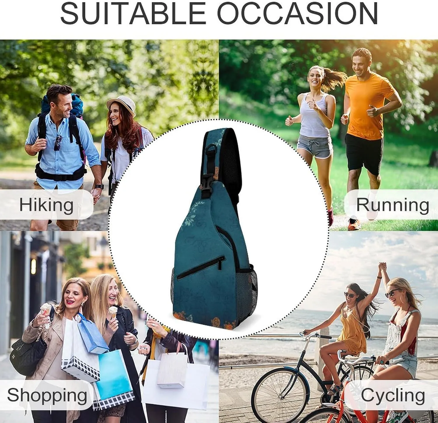 Sling Bag Crossbody Backpack for Men Women Old Keys And Flowers Chest Bag Crossbody Bag for Travel Sport Running
