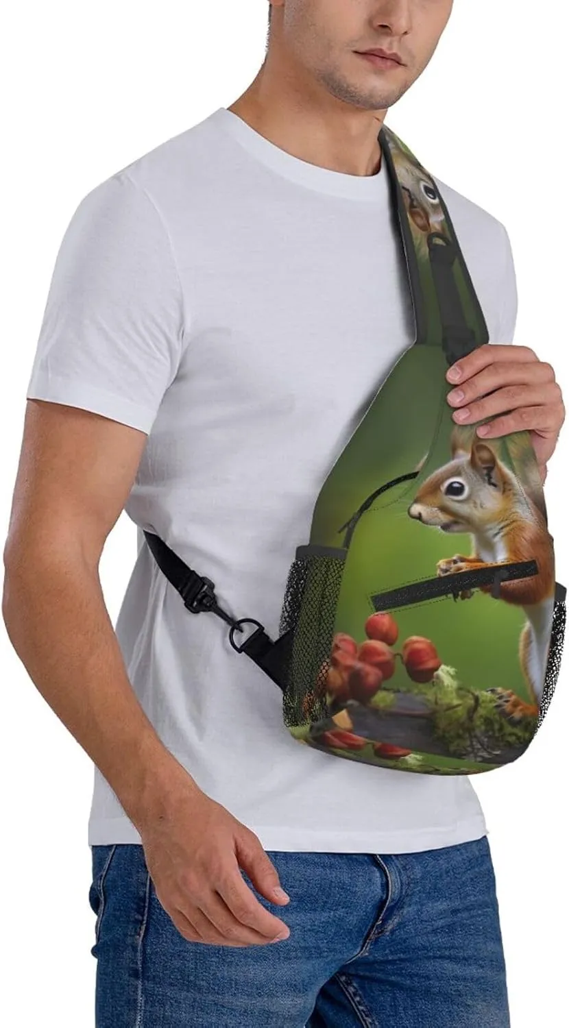 Sling Bag Crossbody Backpack for Men Women squirrel Chest Bag Crossbody Bag for Travel Sport Running