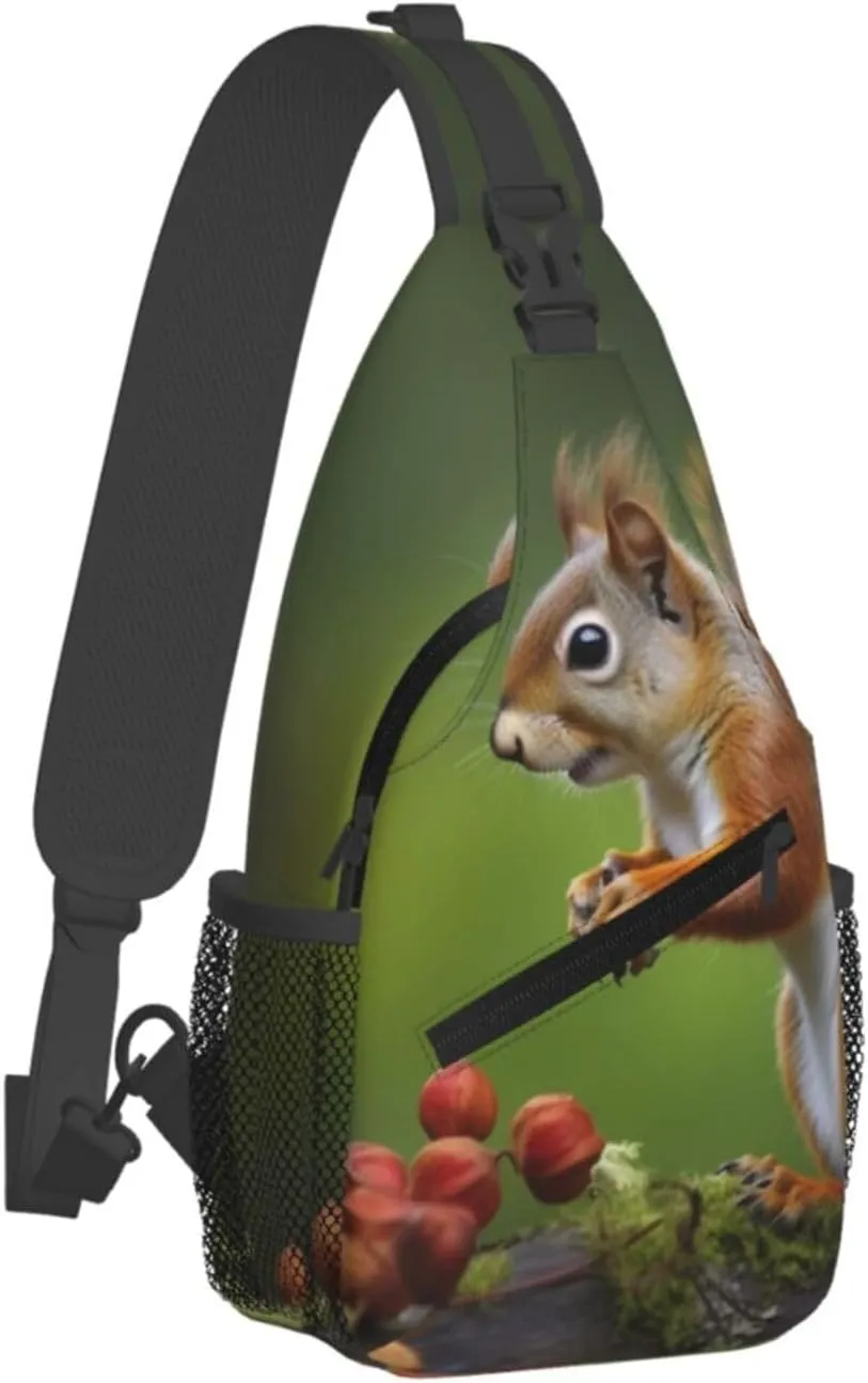 Sling Bag Crossbody Backpack for Men Women squirrel Chest Bag Crossbody Bag for Travel Sport Running