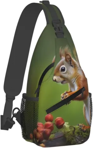 Sling Bag Crossbody Backpack for Men Women squirrel Chest Bag Crossbody Bag for Travel Sport Running