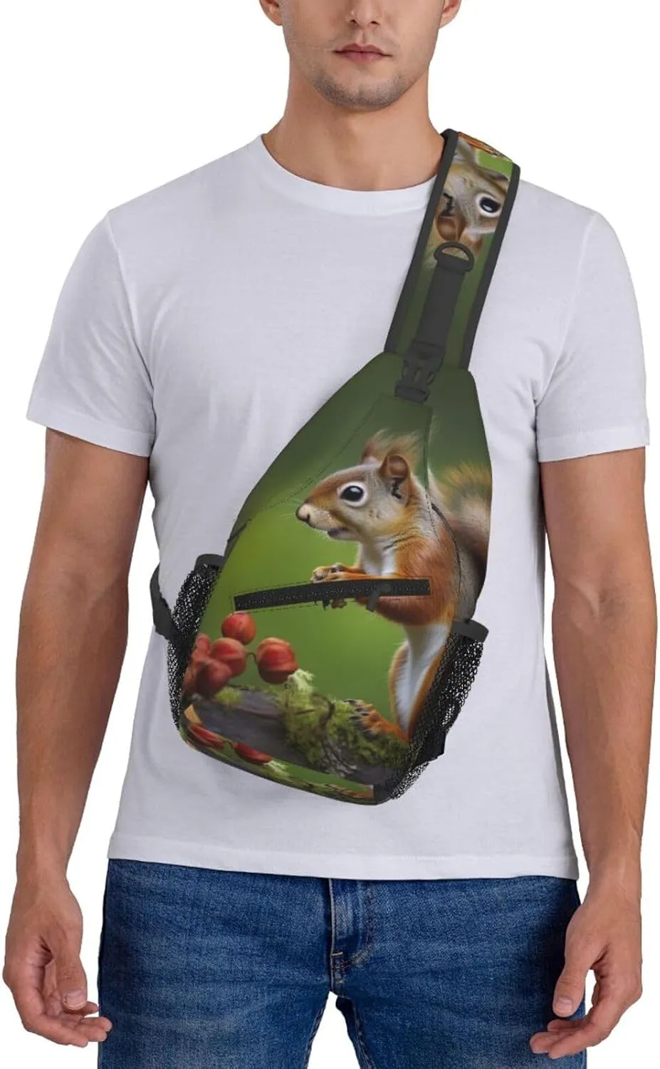 Sling Bag Crossbody Backpack for Men Women squirrel Chest Bag Crossbody Bag for Travel Sport Running