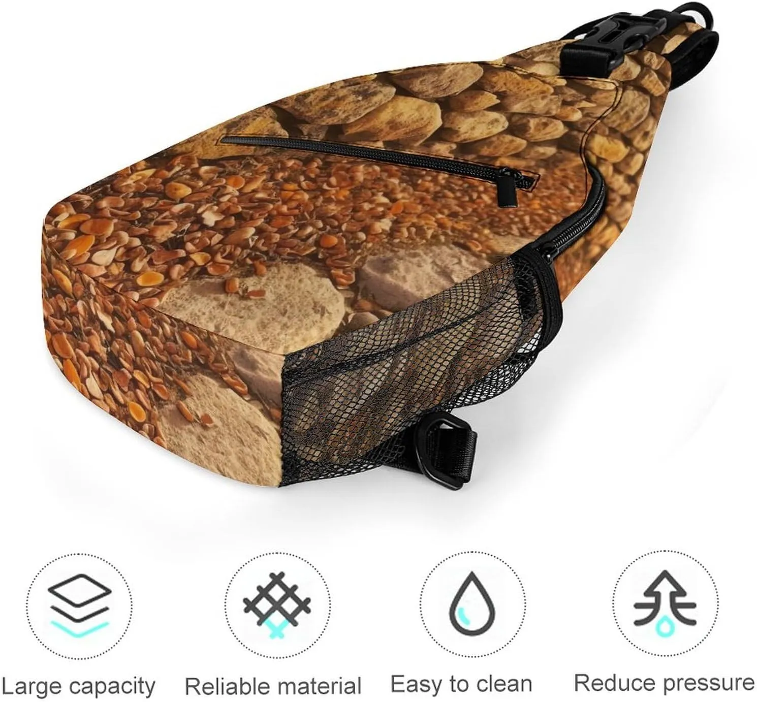 Sling Bag Crossbody Backpack for Men Women Stone Wall Chest Bag Crossbody Bag for Travel Sport Running
