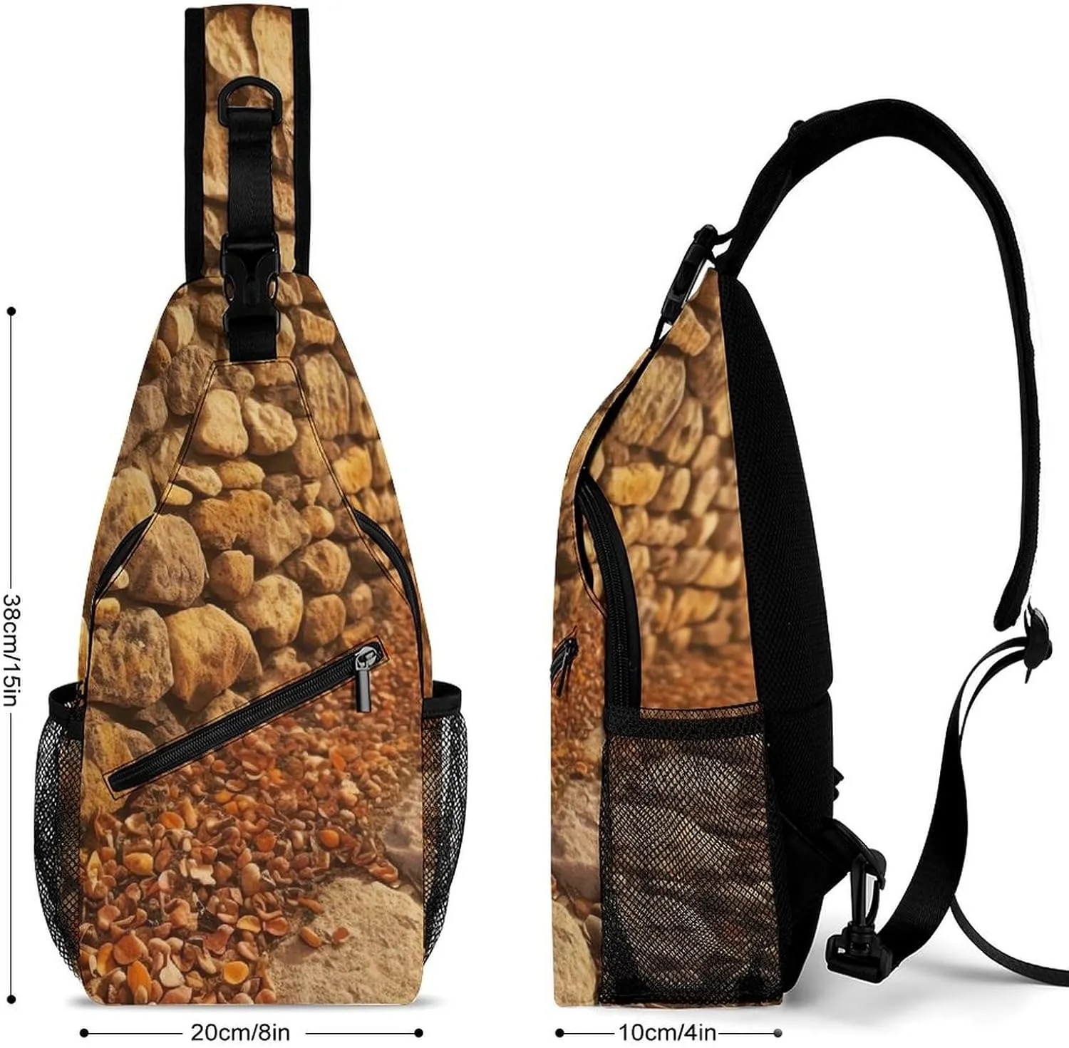 Sling Bag Crossbody Backpack for Men Women Stone Wall Chest Bag Crossbody Bag for Travel Sport Running