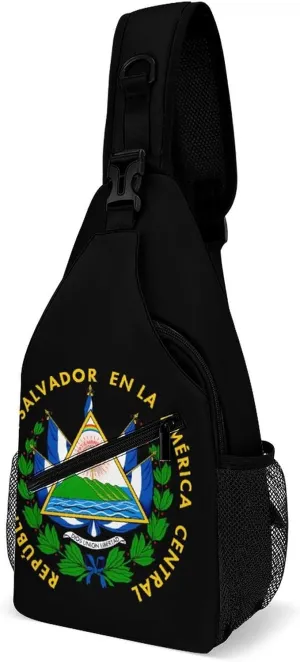 Sling Bag for Men - Flag of El Salvador Chest Bag Crossbody Backpack for Women Sports Travel Hiking Daypack