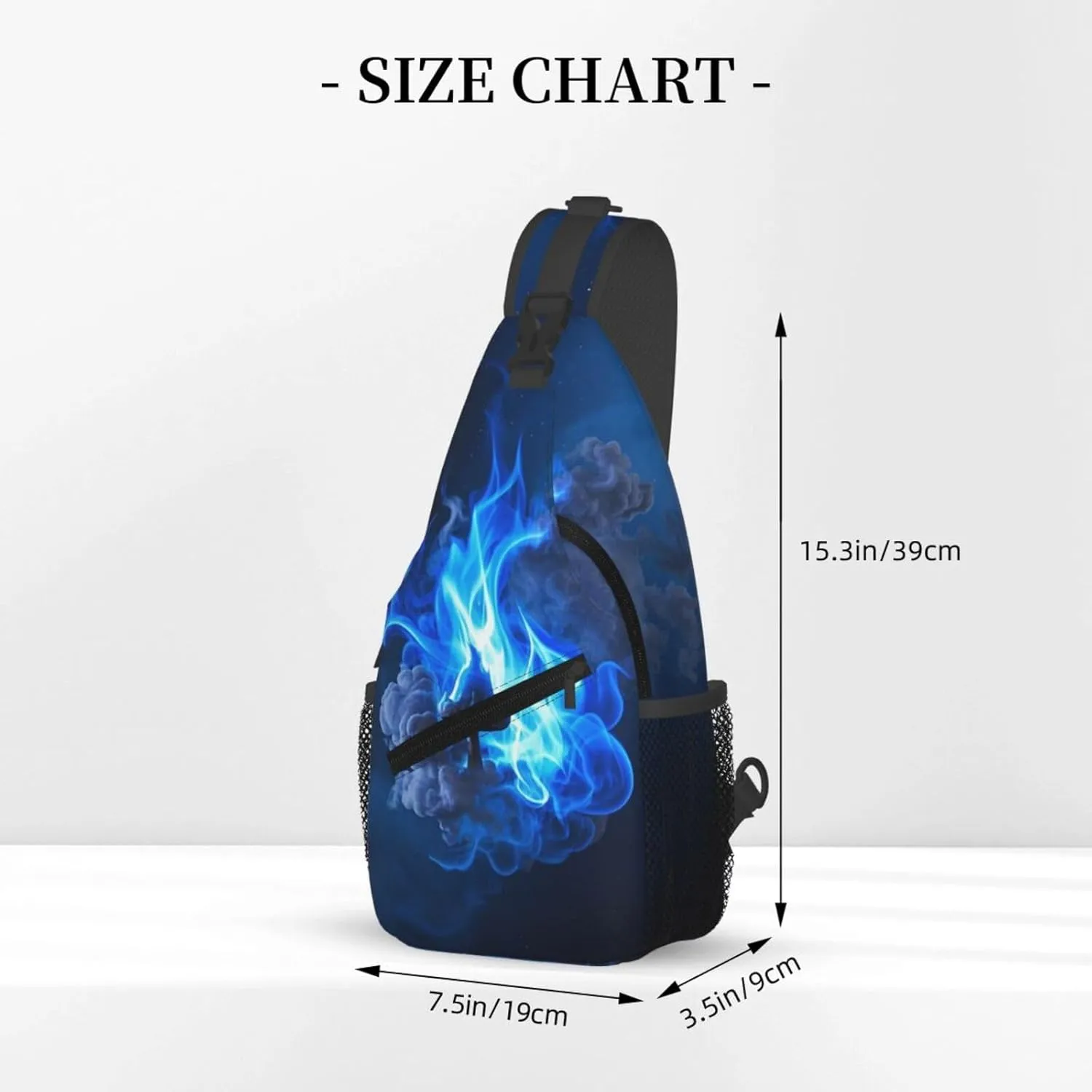 Sling Bag for Men Women Crossbody Backpack Blue Flame Crossbody Bag Chest Bag for Travel Sport