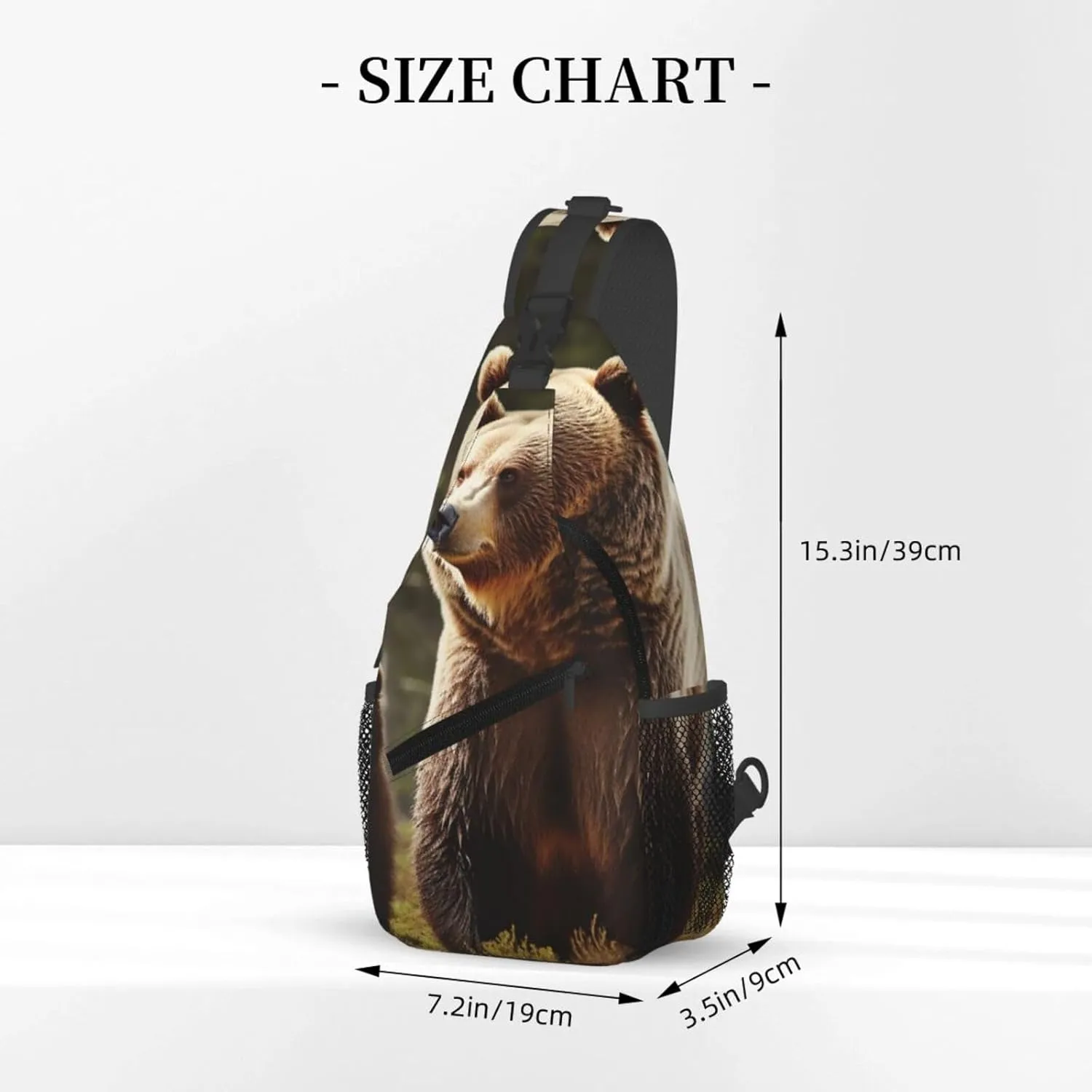 Sling Bag for Men Women Crossbody Backpack Brown Bear Crossbody Bag Chest Bag for Travel Sport